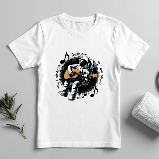 Just me, my music and the Universe: Unisex Astronomy Tshirt