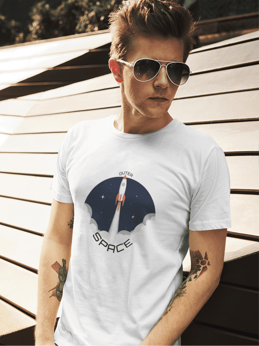 Outer space T-shirt – Minimal space & rocket graphic tee by Spacebond